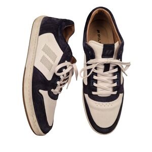 Piloti Mens Navy Blue White Leather Suede Low Top Driving Sneakers Shoe Sz 12